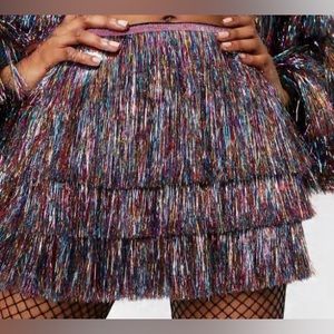 Nasty Gal Multicolor Fringe Shorts